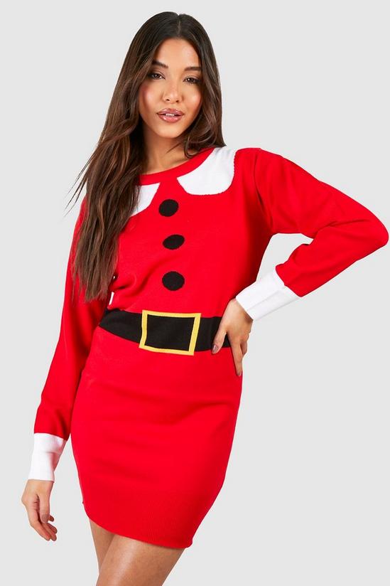 boohoo Mrs Claus Christmas Jumper Dress 1