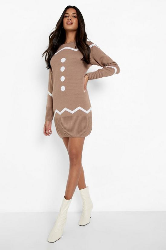 boohoo Gingerbread Christmas Jumper Dress 1