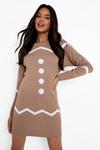 boohoo Gingerbread Christmas Jumper Dress thumbnail 3