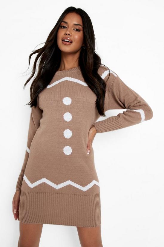boohoo Gingerbread Christmas Jumper Dress 3