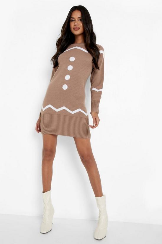 boohoo Gingerbread Christmas Jumper Dress 4