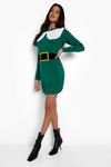boohoo Mrs Elf Christmas Jumper Dress thumbnail 3