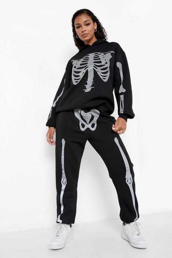 boohoo Halloween Reflective Skeleton Print Tracksuit 1