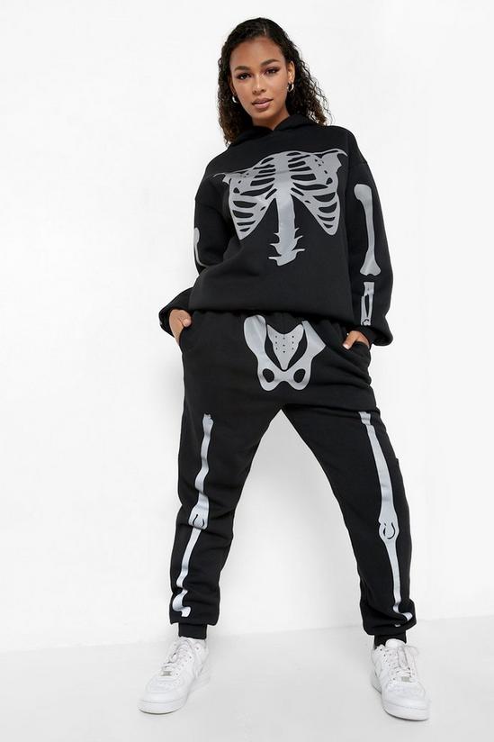 boohoo Halloween Reflective Skeleton Print Tracksuit 3