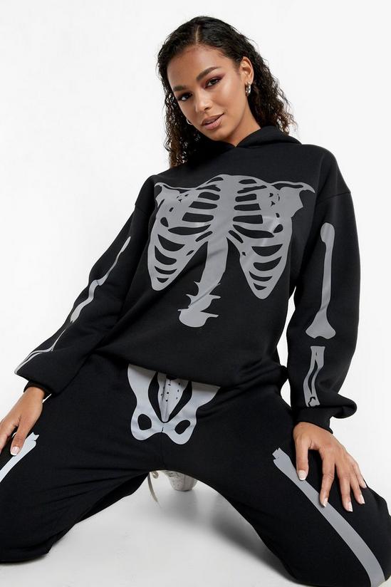 boohoo Halloween Reflective Skeleton Print Tracksuit 4