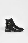 boohoo Wide Fit Croc Patent Buckle Chelsea Boots thumbnail 2