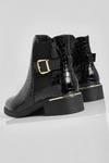 boohoo Wide Fit Croc Patent Buckle Chelsea Boots thumbnail 4