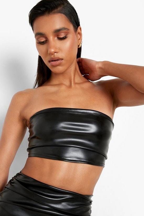 boohoo Mix & Match Leather Look Bandeau Top 4
