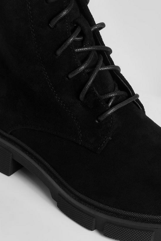 boohoo Cleated Faux Suede Lace Up Hiker Boots 5