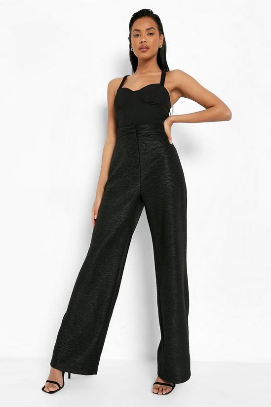boohoo Bright Textured Wide Leg Trousers 3