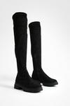 boohoo Wide Fit Stretch Knee High Boots thumbnail 1