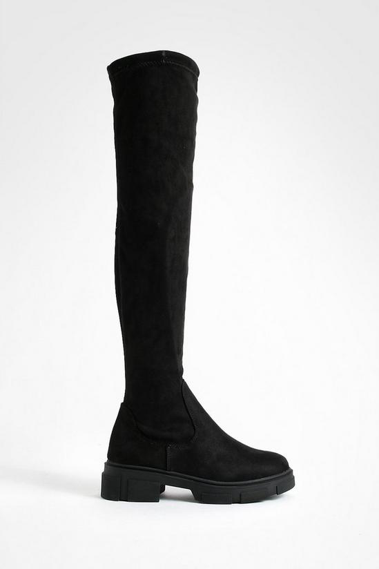 boohoo Wide Fit Stretch Knee High Boots 2