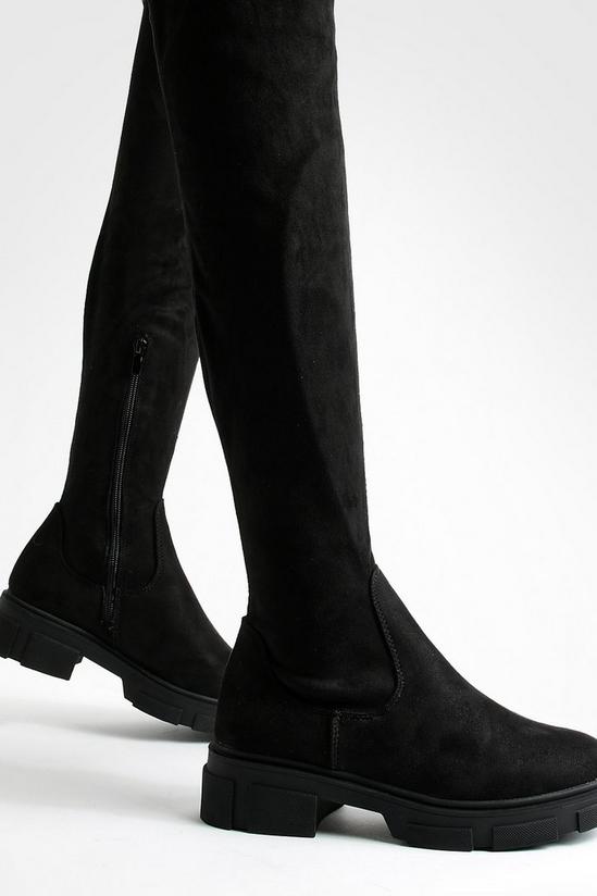 boohoo Wide Fit Stretch Knee High Boots 4