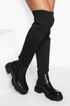 boohoo Knitted Stretch Chunky Over The Knee Boot thumbnail 1