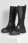 boohoo Quilted Calf High Chunky Boots thumbnail 3