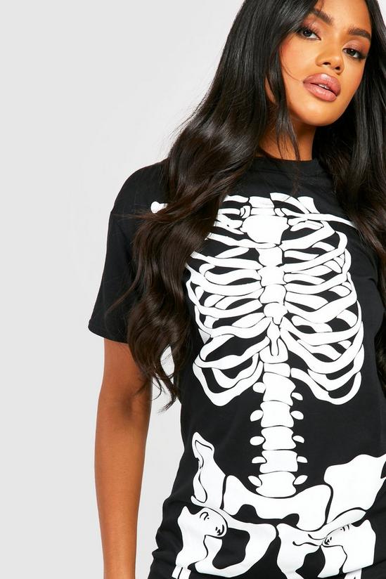 boohoo Halloween Skeleton Print T-shirt Dress 4