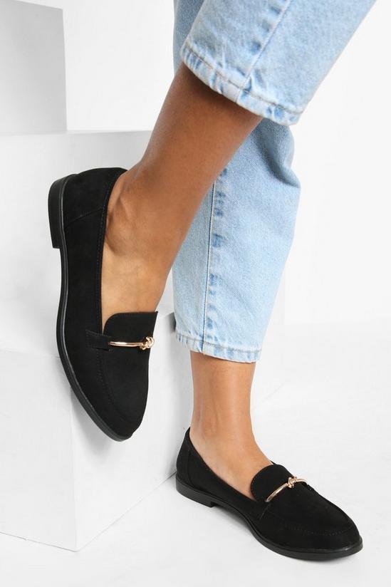 boohoo Knot Bar Detail Immy Loafers 1
