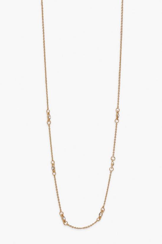 boohoo Simple Diamante Chain Necklace 1