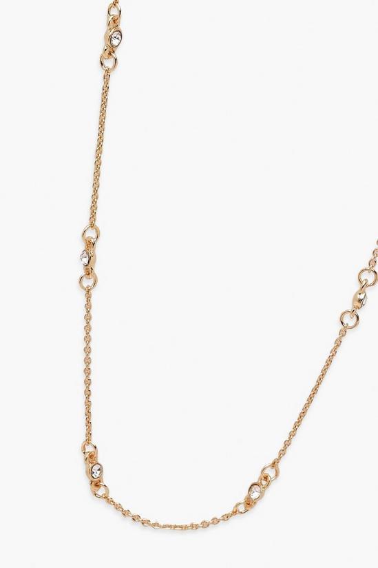 boohoo Simple Diamante Chain Necklace 2