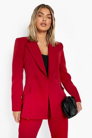 Product Plunge Tailored Fitted Blazer berry