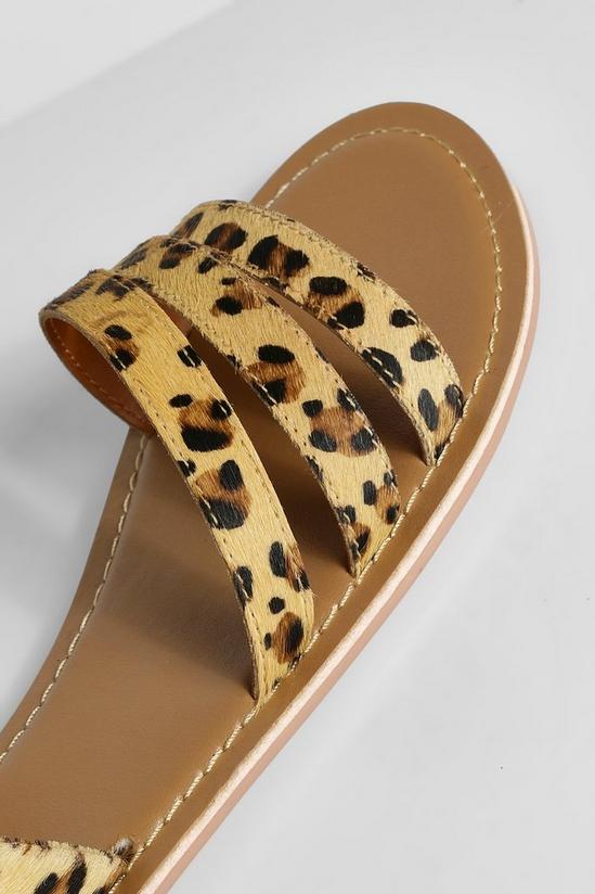 boohoo Leather Sling Back Leopard Sandal 5