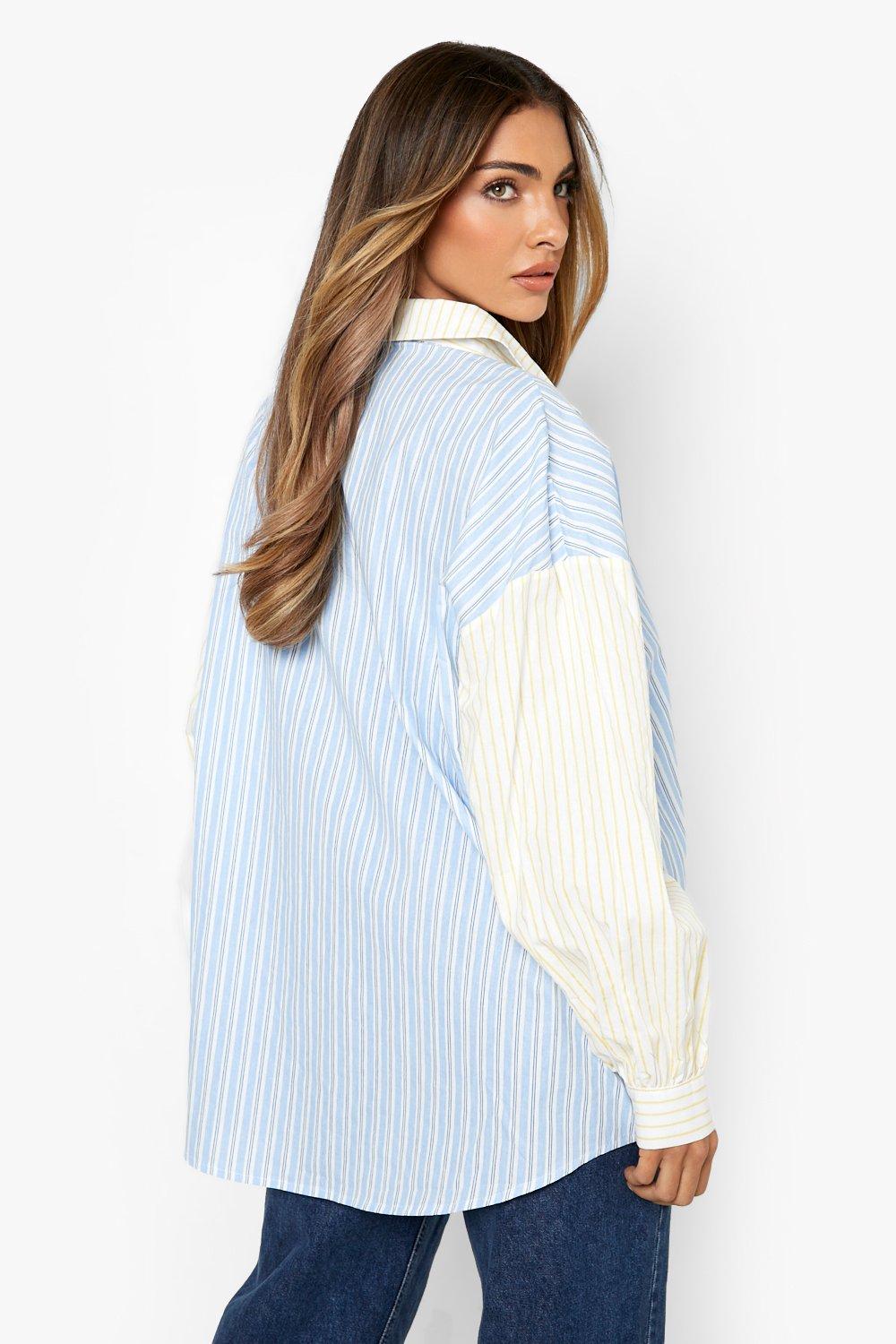 Shirts | Mix Stripe Oversized Shirt | boohoo