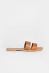 boohoo Wide Fit Leather Double Strap Slider thumbnail 2