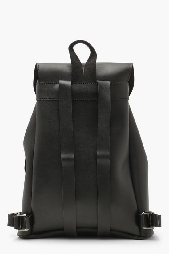 boohoo Faux Leather Double Pocket Buckle Backpack 3