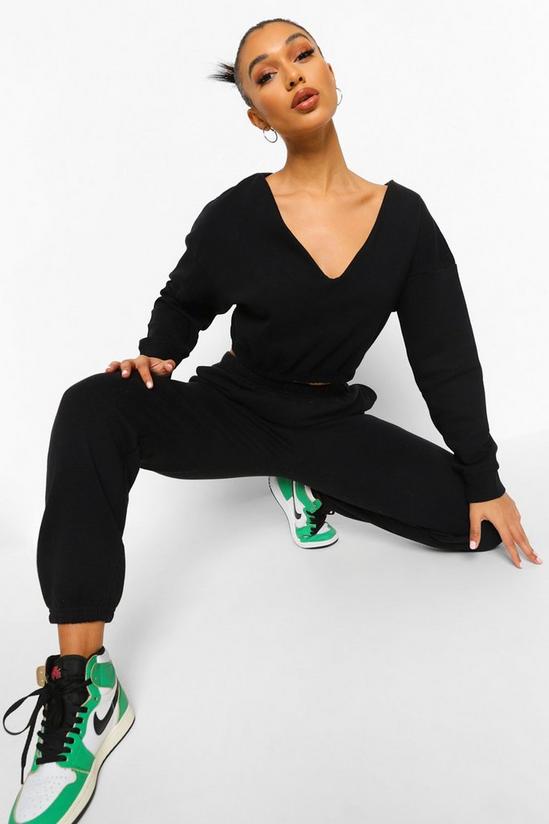 boohoo V Neck Crop Sweater And Joggers Set 4