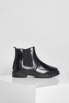 boohoo Wide Fit Croc Chunky Chelsea Boots thumbnail 2