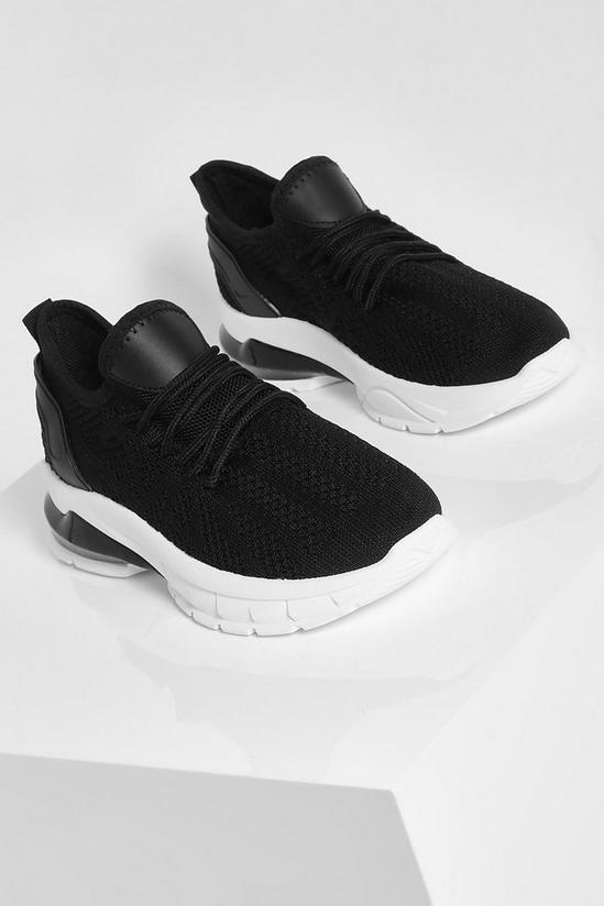 boohoo Bubble Sole Knitted Sports Trainers 3