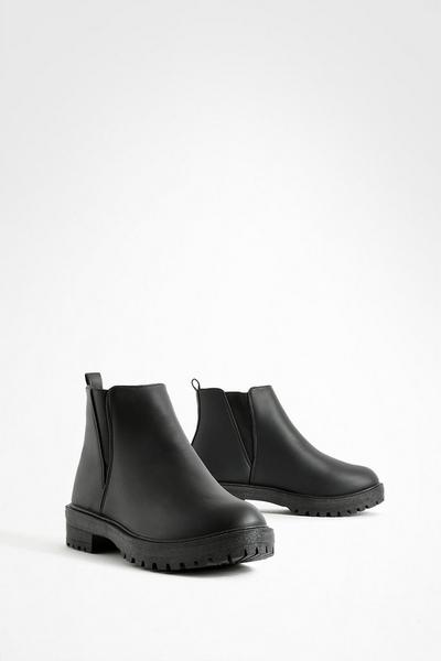 Elastic Panel Chunky Cleated Chelsea Boots