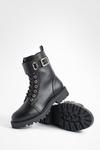 boohoo Wide Fit Buckle Detail Lace Up Hiker Boots thumbnail 5