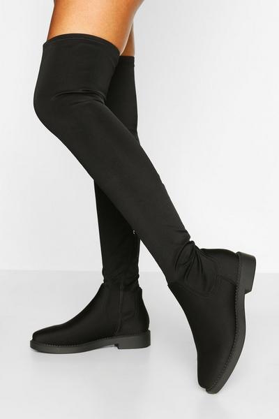 Flat Stretch Over The Knee Boots