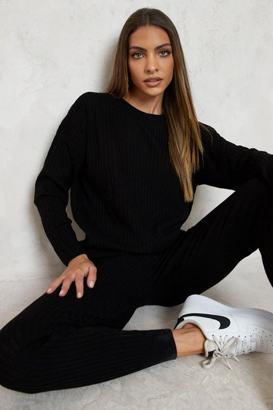 boohoo Slouchy Rib Knitted Tracksuit 1
