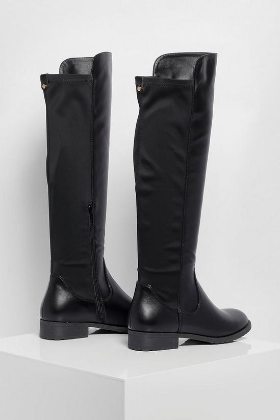 boohoo Knee High Stretch Riding Boots 4