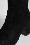 boohoo Wide Fit Block Heel Stretch Over The Knee Boots thumbnail 5