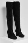 boohoo Block Heel Stretch Over The Knee Boots thumbnail 3