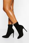 boohoo Wide Fit Stiletto Pointed Sock Boots thumbnail 1