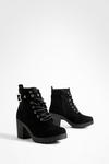 boohoo Buckle Lace Up Chunky Hiker Boots thumbnail 1