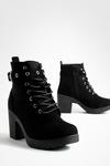 boohoo Buckle Lace Up Chunky Hiker Boots thumbnail 5