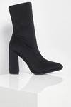 boohoo Wide Fit Pointed Block Heel Sock Boots thumbnail 2