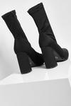 boohoo Wide Fit Pointed Block Heel Sock Boots thumbnail 4