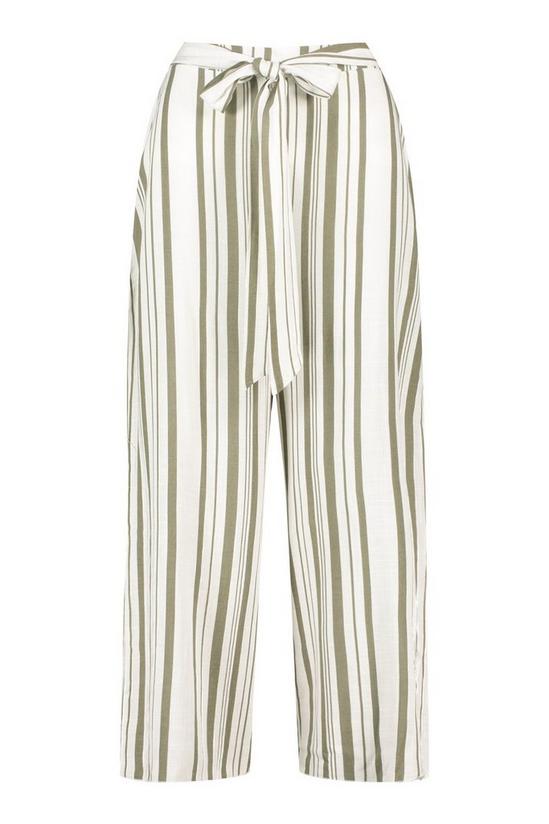 boohoo Striped Linen Tie Front Culottes 3