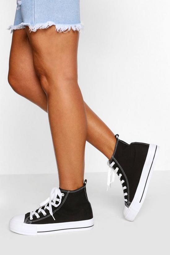 boohoo High Top Canvas Trainers 1