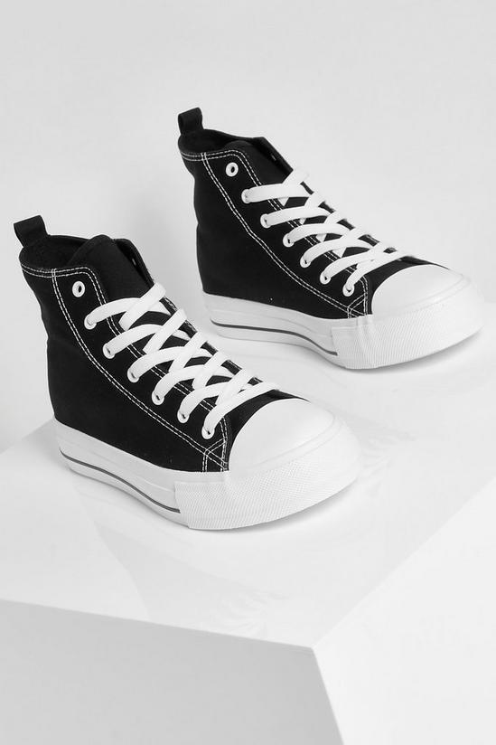 boohoo High Top Canvas Trainers 3