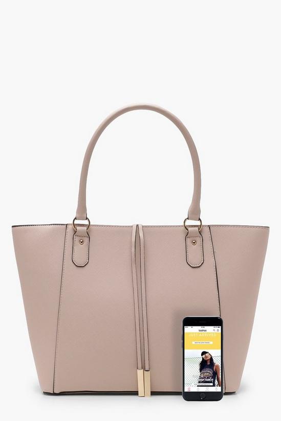 boohoo Structured Cross Hatch Tote Bag 4