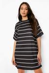 boohoo Stripe Oversized T-shirt Dress thumbnail 4