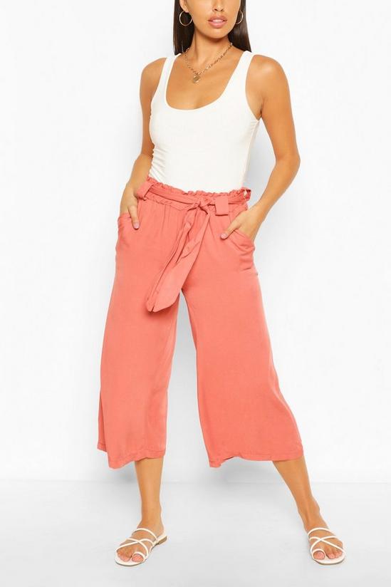 boohoo Relaxed Tie Waist Woven Culottes 1