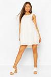 boohoo Tie Shoulder Broderie Anglaise Smock Dress thumbnail 1